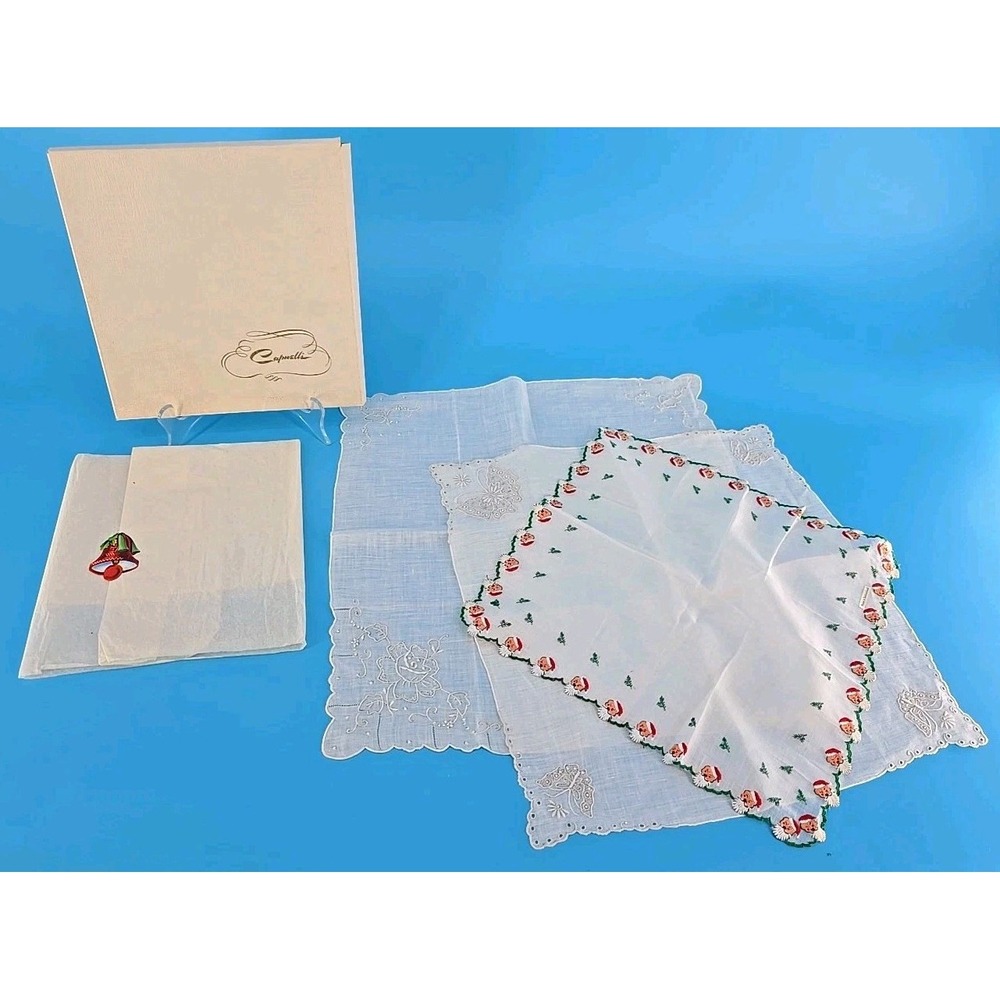 Vtg Capwell's Christmas DOILIE Set 1950 - 1959 Made in Switzerland W/‎ Box HL2